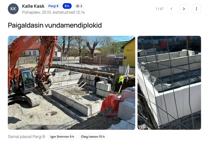 Päevaaruanne: töötaja, objekt, tunnid, kirjeldus ja foto